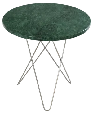 Green Indio Marble and Steel Tall Mini O Table by OxDenmarq