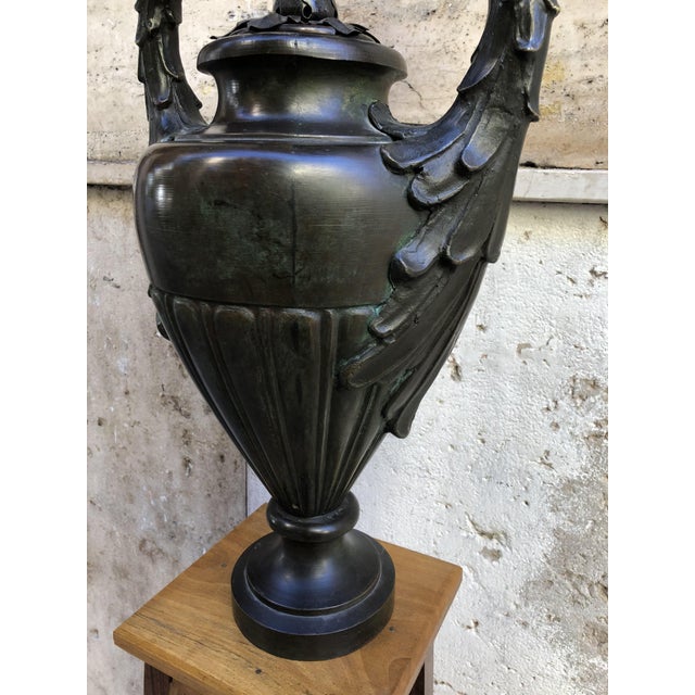 Antique Bronze Vase For Sale - Image 6 of 10