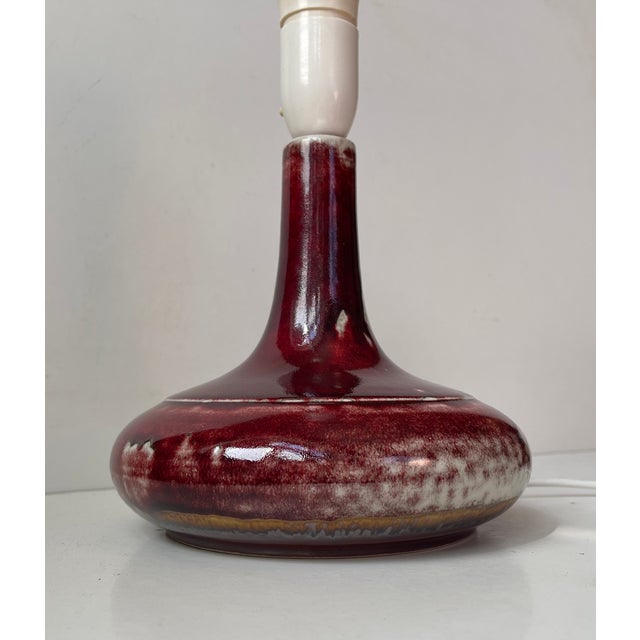 Mid-Century Oxblood Red Stoneware Table Lamp from Desiree & Le Klint, 1960s For Sale - Image 4 of 11