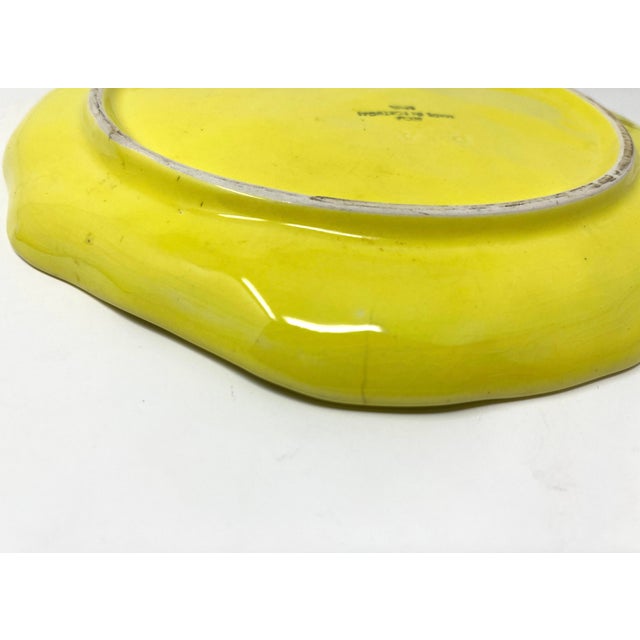 1950s Vintage Portuguese Secla Yellow Majolica Lettuce Leaf Lunch Plates- a Pair For Sale - Image 9 of 9