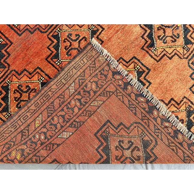 Rust Jowal Gul Hand-Knotted Wool Rug - 6'3" X 3'11" For Sale - Image 10 of 11