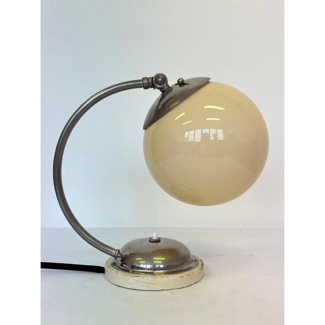 Bauhaus Vintage Bauhaus Adjustable Table Lamp in Chrome and Glass, 1930s For Sale - Image 3 of 9