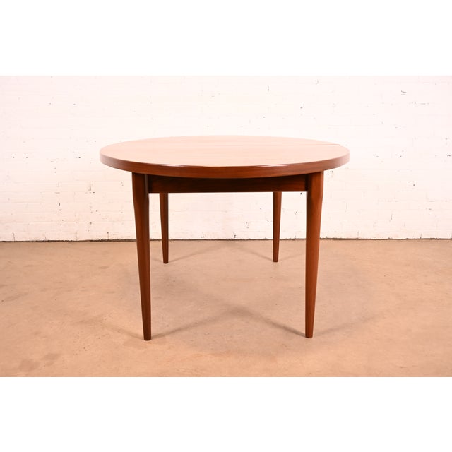 Johannes Anderson Style Danish Modern Teak Extension Dining Table, Newly Refinished For Sale - Image 13 of 14