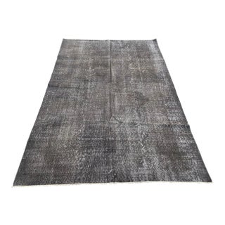 1960s Turkish Oushak Bohemian Tribal Gray Wool Rug For Sale