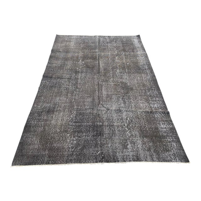 1960s Turkish Oushak Bohemian Tribal Gray Wool Rug For Sale
