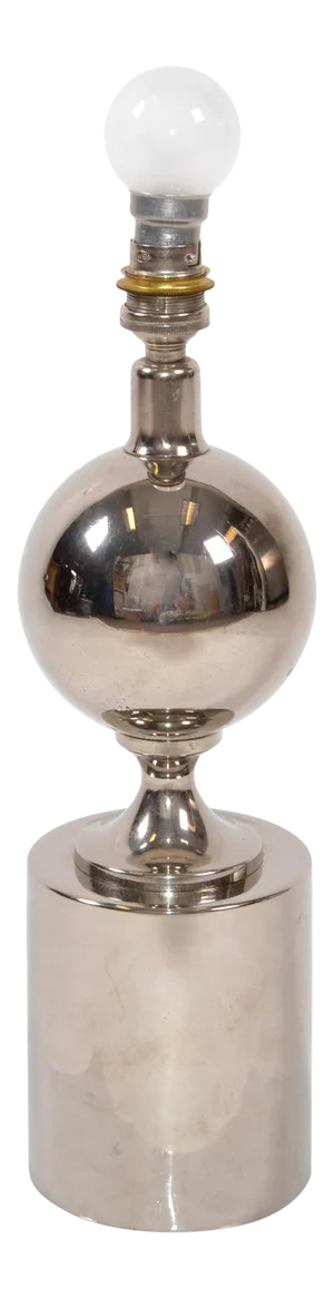 Philippe Barbier Mid-Century Modern Chrome Table Lamp Maison Barbier France 1960
