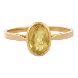 18k Solid Yellow Sapphire Oval Cut Gemstone Ring Size 7