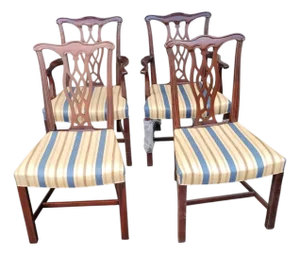 1990s Hickory Chair Co Set of 4 Dining Room Chairs Mahogany