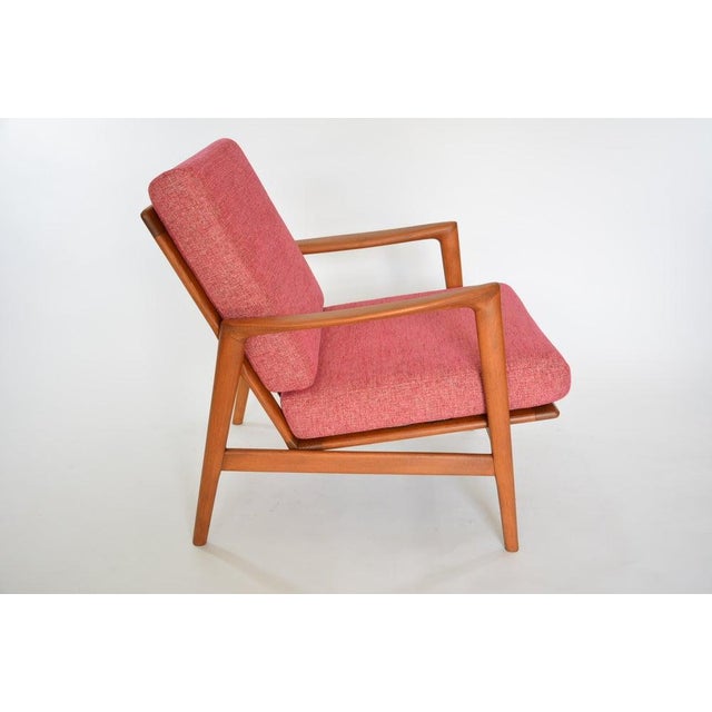 Scandinavian Pink Teak Armchair, 1960s For Sale - Image 3 of 5