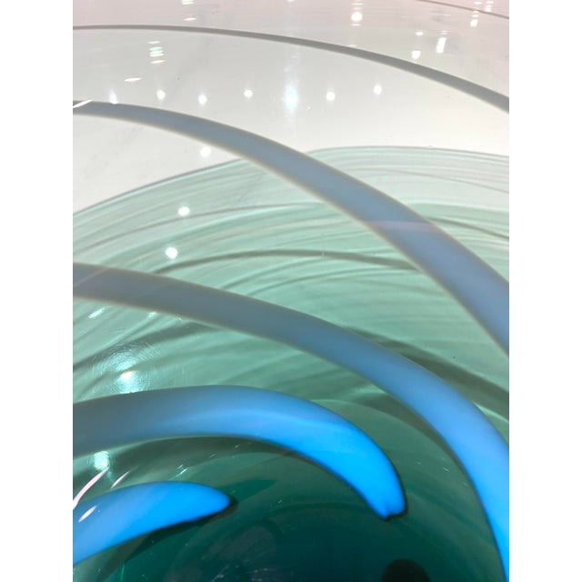 Late 20th Century Stunning Extra Large Venini Murano Spiral Art Glass Centerpiece Bowl For Sale - Image 5 of 15