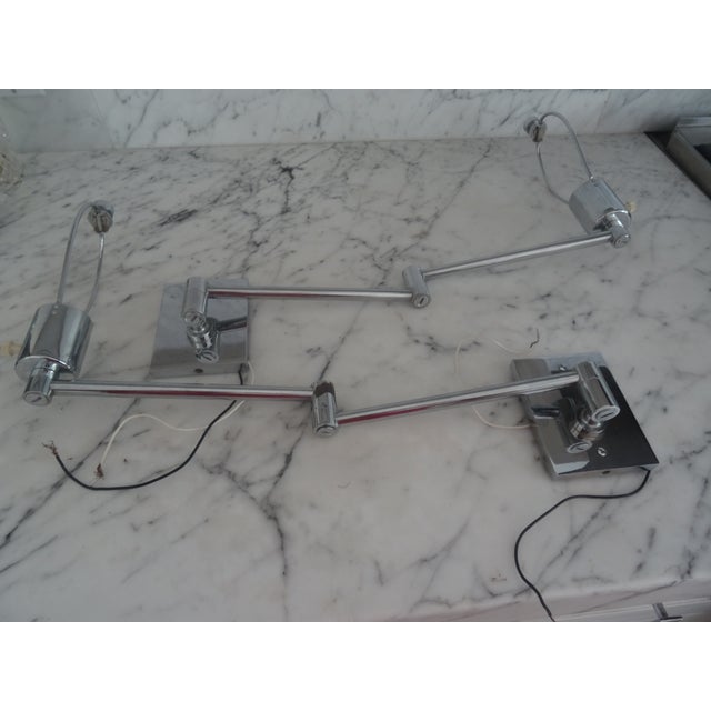 1970s Vintage Hansen New York Wall Lamps in Chrome - a Pair For Sale - Image 5 of 6