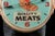 Sky Blue Vintage Martin's Quality Meats Lighted Advertising Clock For Sale - Image 8 of 8