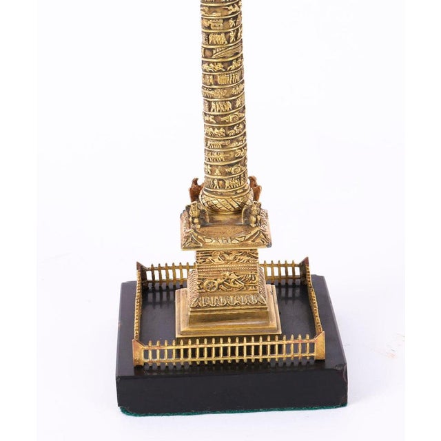 Antique 19th Century Grand Tour French Ormolu Bronze Model of Vendome Column For Sale - Image 3 of 18