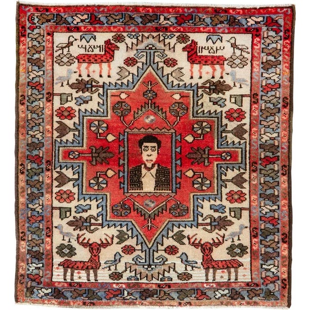 Vintage Persian Hamadan Rug – Size: 2' 4" X 2' 7" For Sale - Image 10 of 10