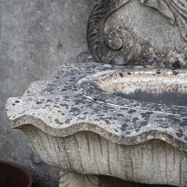 Antique-Patinated Stone Wall Fountain For Sale - Image 5 of 7