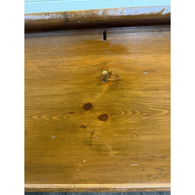 Antique American Primitive Solid Pine Blanket Chest For Sale - Image 9 of 10