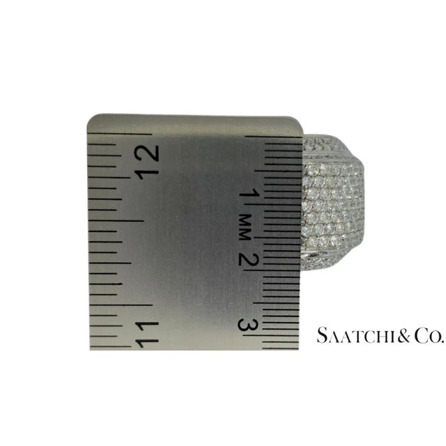 Metal 18k (750) White Gold Natural F-G Diamond Color Ring Size 8 For Sale - Image 7 of 9