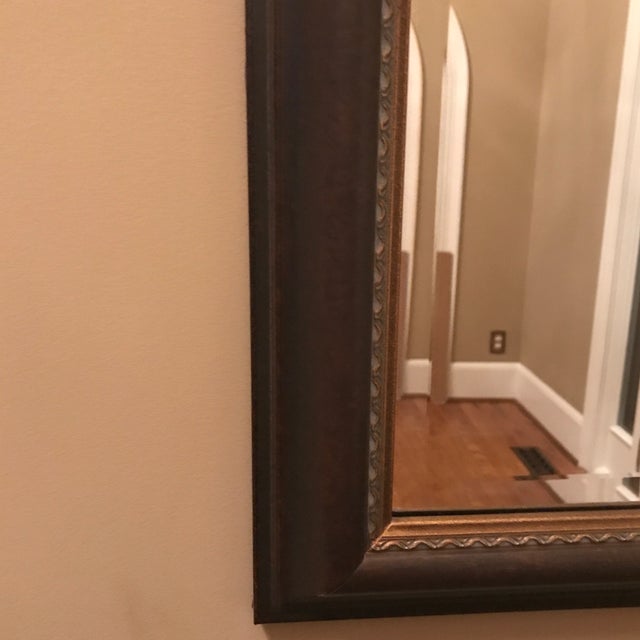 Traditional Custom Wood Framed Beveled Mirror For Sale - Image 3 of 9