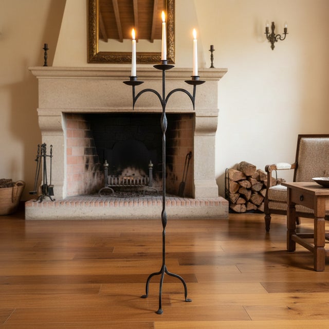 Nature-Inspired Artistry: The Iron Leaf Candelabra ️ Bring the beauty of nature indoors with this Hand-Forged Wrought Iron...
