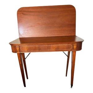 Antique Federal Style Mahogany Inland Extension Console or Dining Table With 3 Leaves