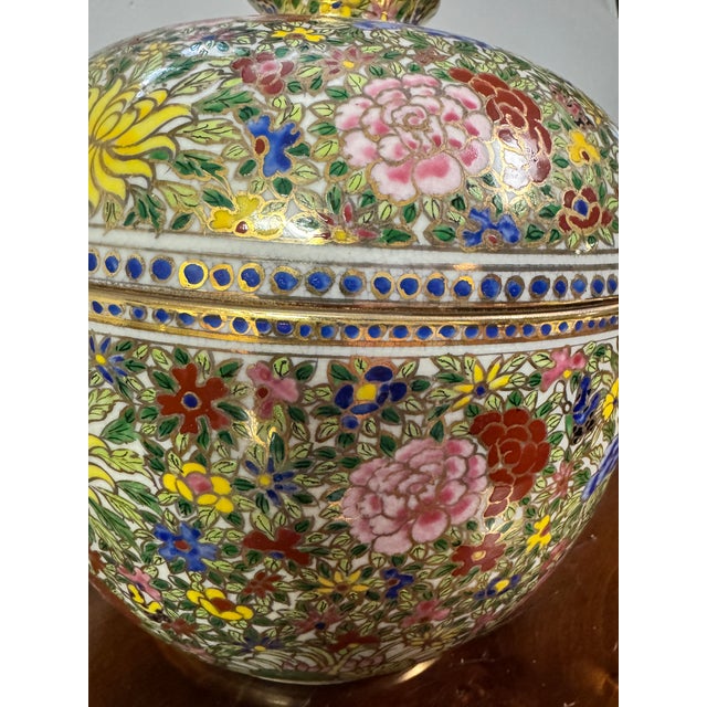 Late 19th Century Late 19th Century Chinese Canton Famille Rose Covered Jar – 12” For Sale - Image 5 of 8