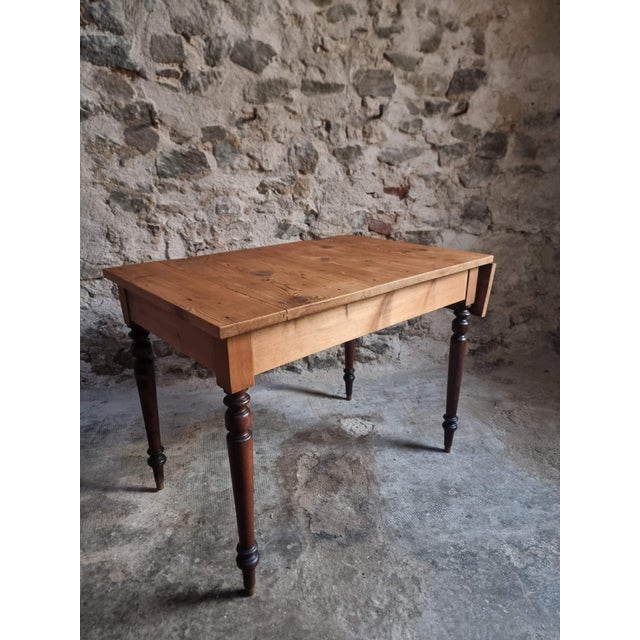 Rustic Vintage Extendable Kitchen or Writing Table, France, 1930s For Sale - Image 3 of 15
