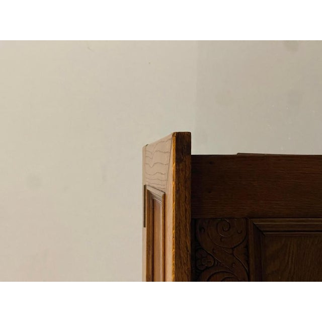 Wood Early 20th Century Oak Blanket Chest Trunk with Scroll Carved For Sale - Image 7 of 18