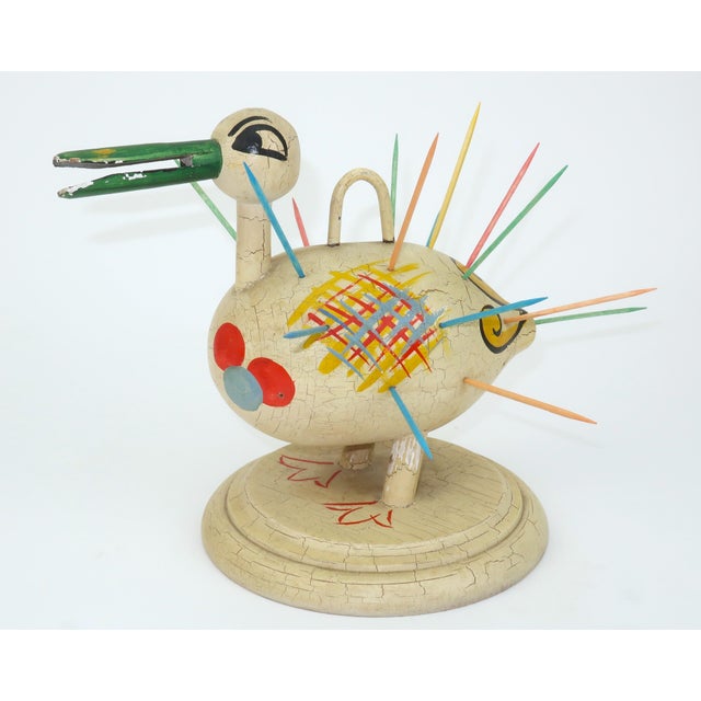 Robinhood Ware Folk Art Wood Duck Toothpick Holder Server, c.1930 For Sale - Image 13 of 13