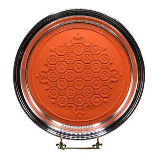 1960’s Gorham Spanish Collection Rubber Surface Silver Plated Serving Tray For Sale