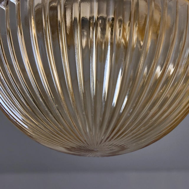 1960s Swedish Modern Pressed Glass & Porcelain Wall or Ceiling Lamp For Sale - Image 9 of 13
