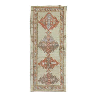 Early 20th Century Tribal Camel Persian Serab Geometric Casual Runner For Sale