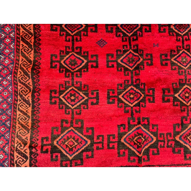 Red Antique Ersari Beshir Turkmen C-Scroll Diamond Gul Gallery Rug - 6'1" X 10'0" For Sale - Image 8 of 13