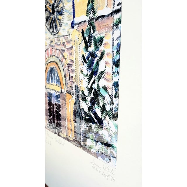 Paper 1995 St. Francis Cathedral by Spencer Walaitis Fine Art Proof Print, Vintage Signed For Sale - Image 7 of 16