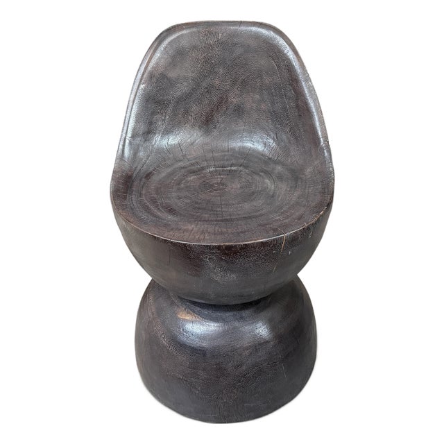 Andrianna Shamaris Sculptural Hand Carved Modern Organic Chair For Sale
