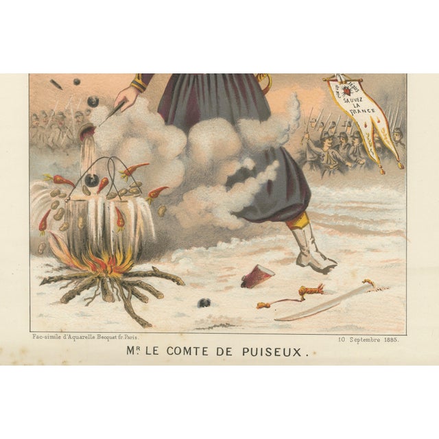 Late 19th Century After A. Bisetsky, Mr. Le Comte De Puiseux, French Zouave, Chromolithograph, 1885 For Sale - Image 5 of 10