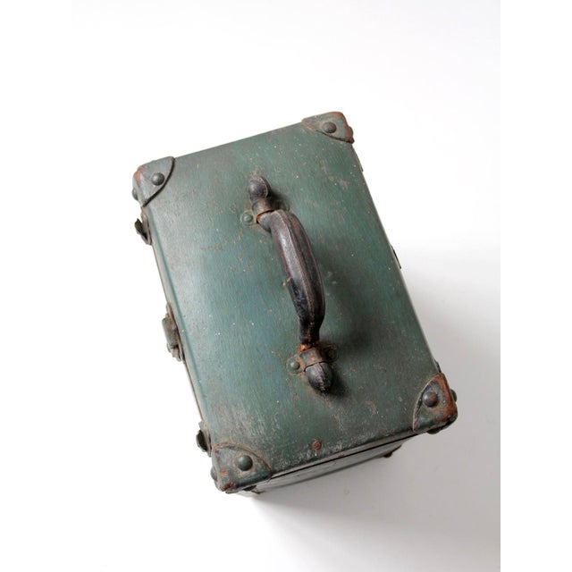 Green Antique Industriel Utility Tool Box For Sale - Image 8 of 13