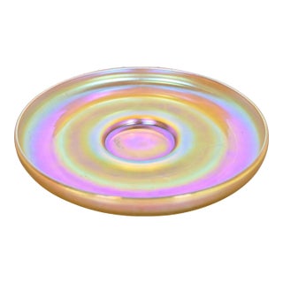 Louis Comfort Tiffany Favrile Iridescent Art Glass Plate or Catchall For Sale