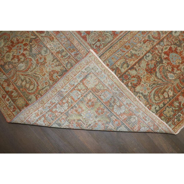 Brick Red Square Antique Persian Sarouk, 13'6'' X 12'6'' For Sale - Image 8 of 16
