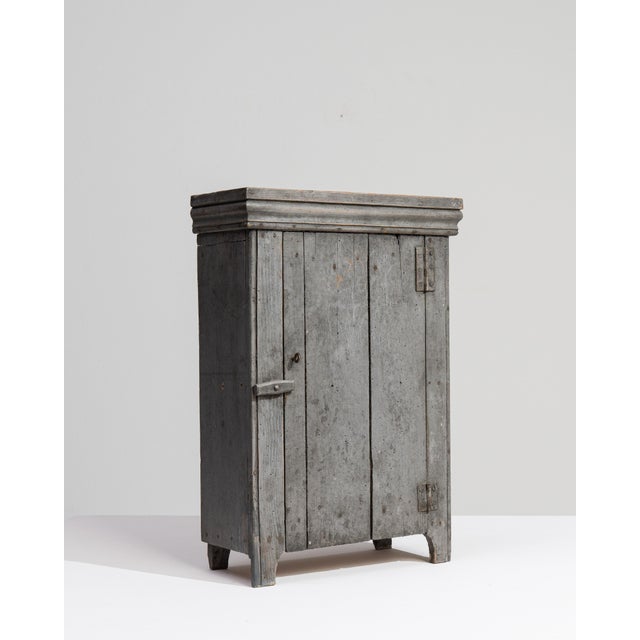 Wood Primitive Cabinet With Shelf Gray France Early 20th Century For Sale - Image 7 of 14