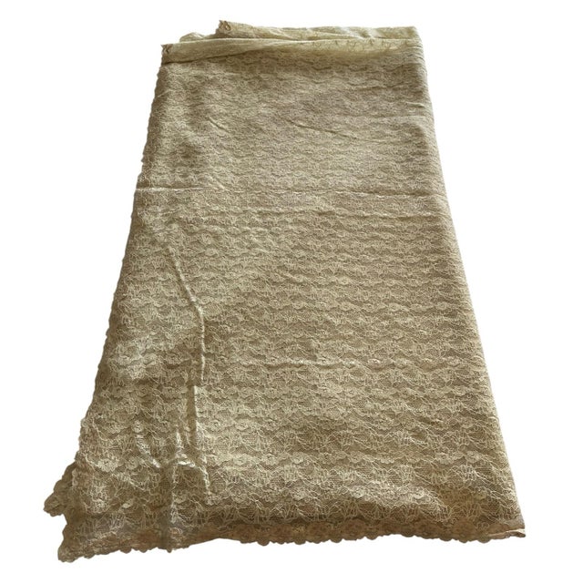 This is a stunning, grand-scale antique lace table cover/ tablecloth dating possibly from the late 19th century to the...