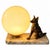 Vintage German Shepherd Table Lamp with Opaline Glass Globe from Tedd, 1930s For Sale - Image 6 of 10