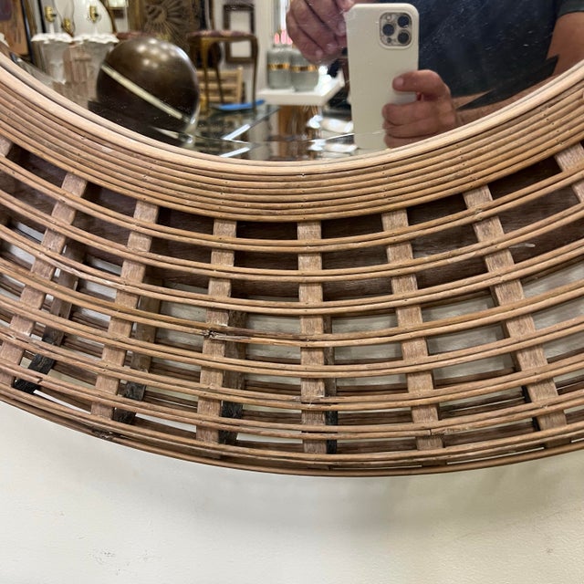 Vintage Coastal Split Reed Mirror For Sale In Miami - Image 6 of 11