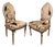 18th Century Italian Louis XVI Ivory Lacquer, Gilt and Ikat Damask Chairs, Set of 2 For Sale
