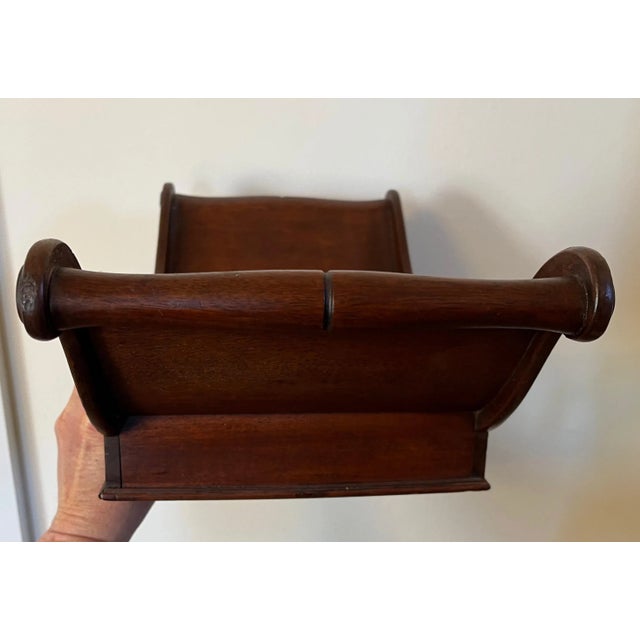 Wood Mahogany Cheese Sleigh, Bread Basket Tray or Table Centerpiece for Displaying Fruit For Sale - Image 7 of 12