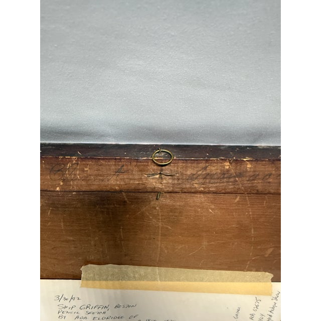 Drawing/Sketching Materials "Ship Griffin, Boston — Lying at San Francisco" Pencil Drawing Circa 1850 For Sale - Image 7 of 8