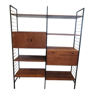 Mid -Century Danish Teak Wall Unit Bookcase Ladderax #1 For Sale