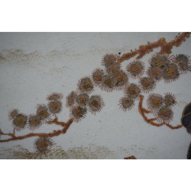 Paint 1875 Antique French Longwy Style Centerpiece Flower Vase by Gien For Sale - Image 7 of 13