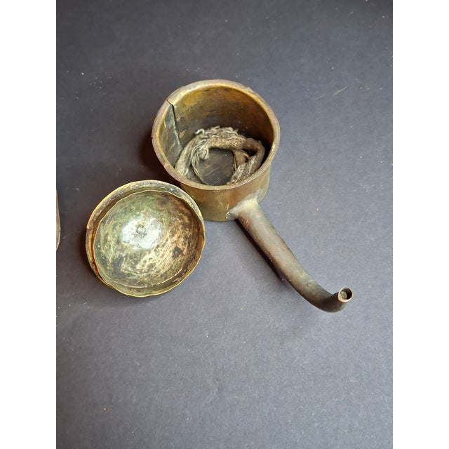 Antique Flemish Brass Snotneus Oil Lamp Ornate Copper Lion Mask Fat Light 19thC For Sale - Image 17 of 18