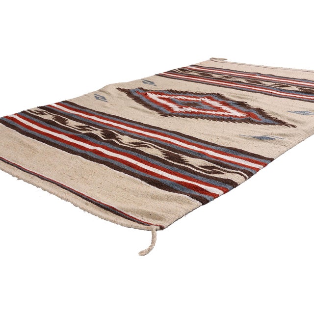 79471 Vintage Oaxacan Zapotec Rug, 04'00 x 06'06. The Sacred Diamond Path: A Vintage Zapotec Masterpiece of Ancestral...