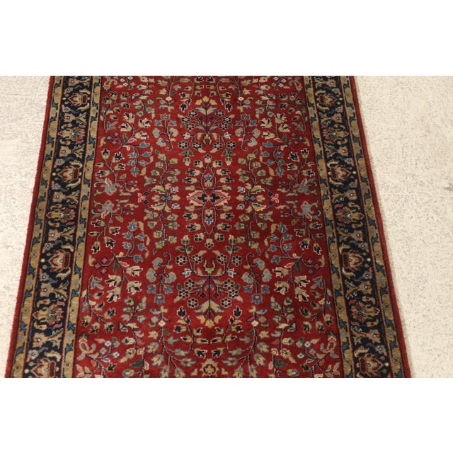 Traditional Hand Knotted Approx. 3x 12 Wool Runner Rug For Sale - Image 3 of 10